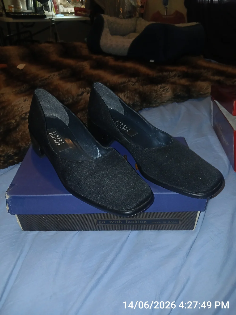 Vintage 90's Stuart Weitzman Black Low Block Heel Pumps